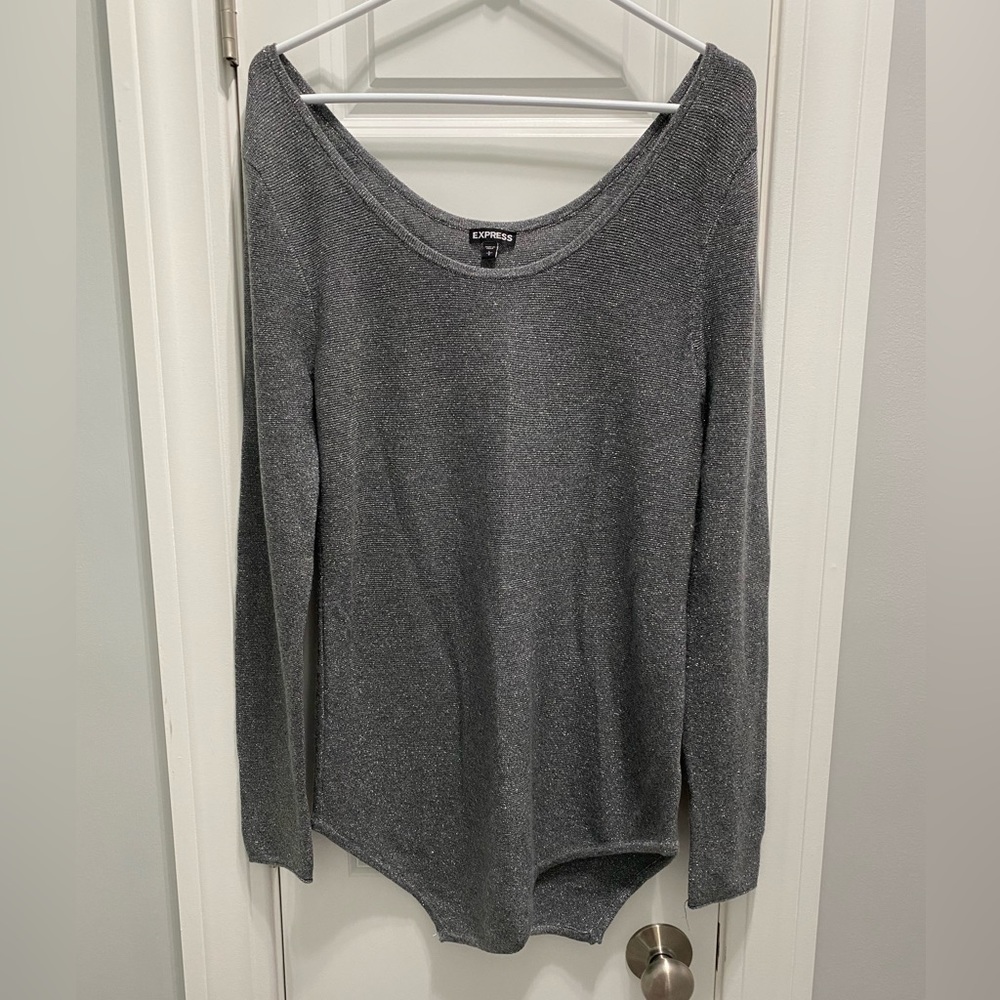 Express light weight shark bite hem sweater